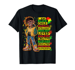 African American Boys Teens I Am Black Child History Month T-Shirt