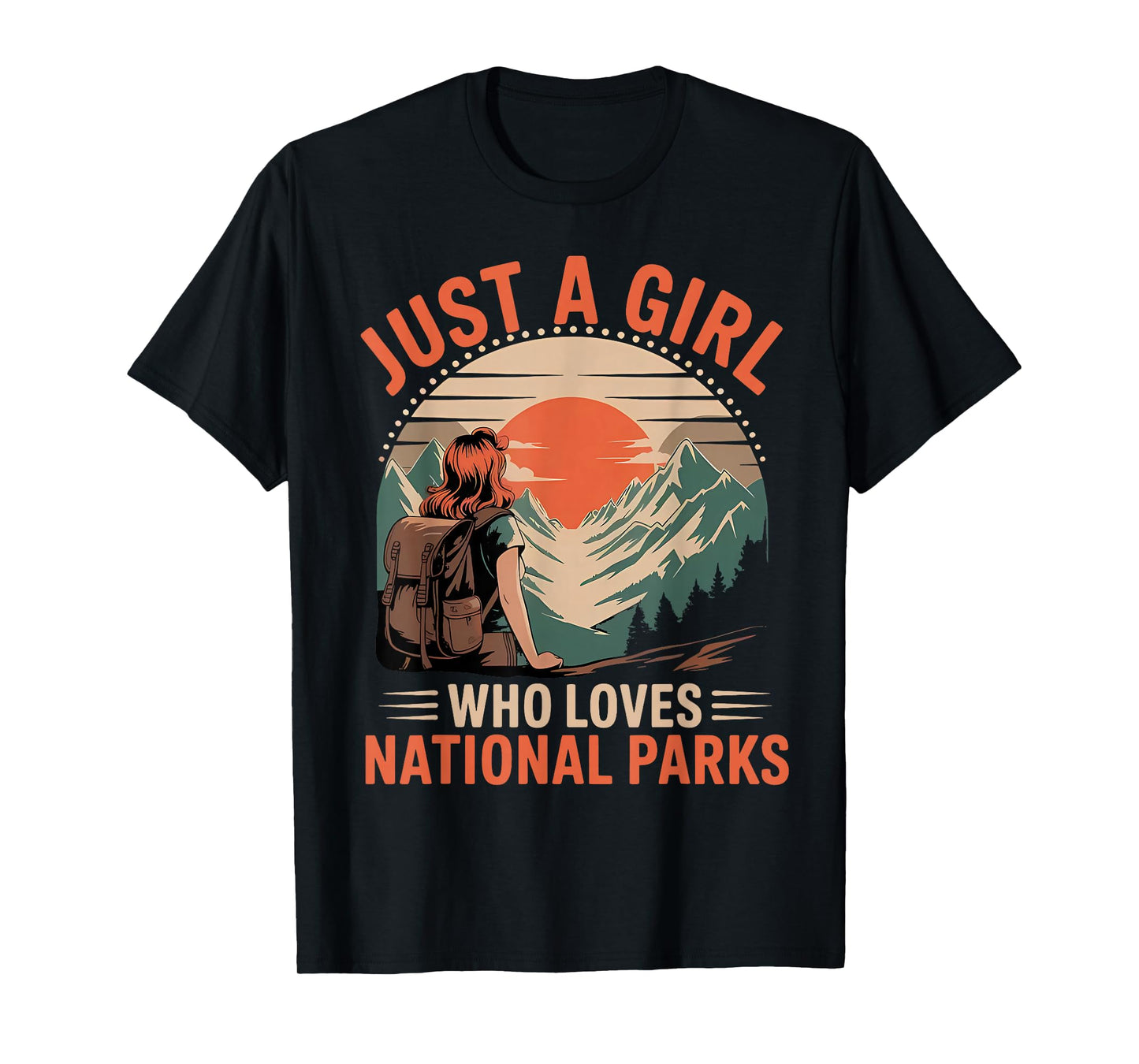 Just A Girl Who Loves National Parks Vintage Retro T-Shirt