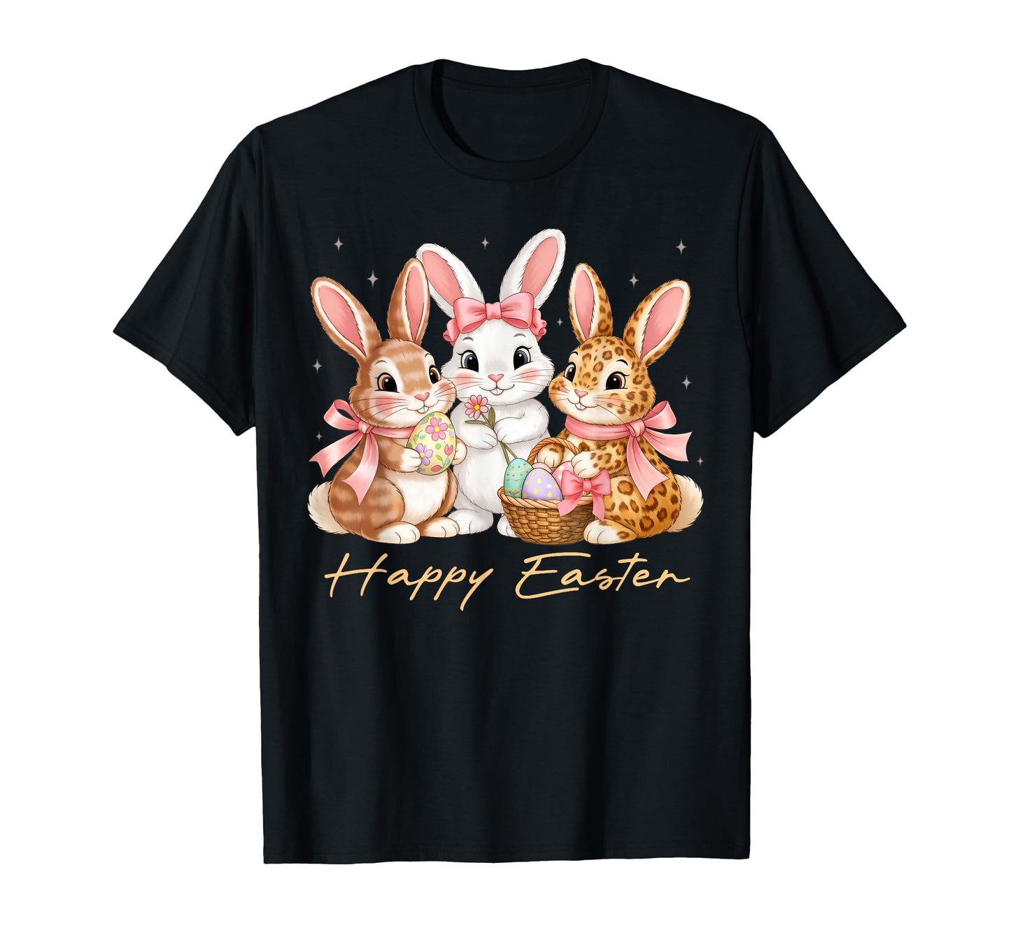 Happy Easter Shirts Women Girls Cute Bunny Rabbit Easter Day T-Shirt