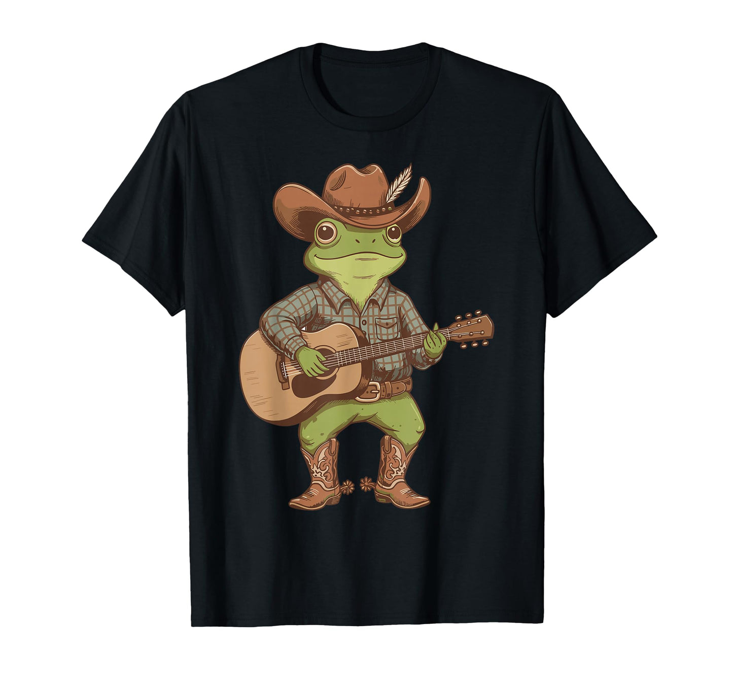 Boys Cowboy Frog Shirt Cowgirl Guitar Country Music Lovers T-Shirt