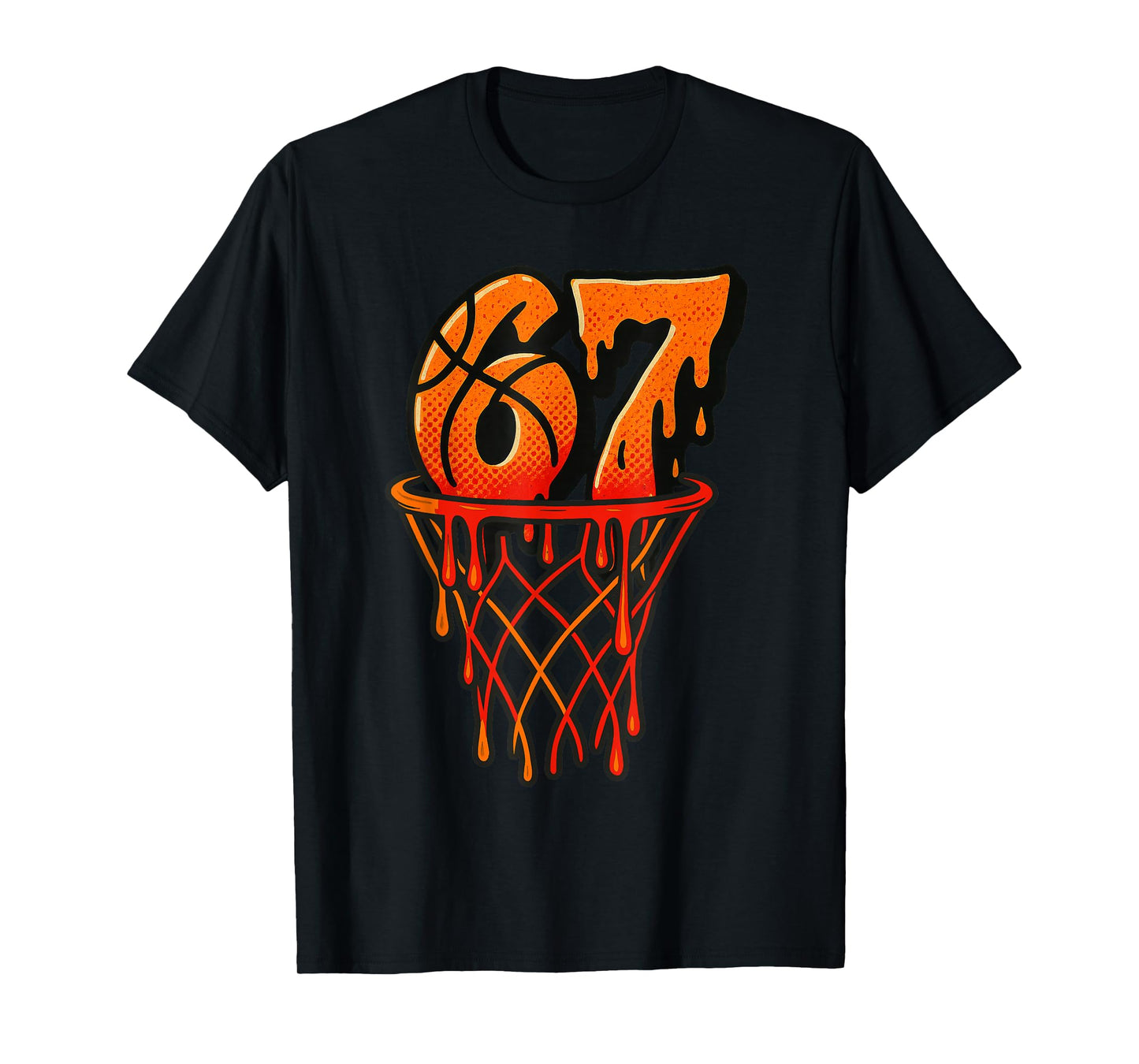 Gen Alpha Slang Kids 67 Basketball Ice Cream Drip Six Seven T-Shirt