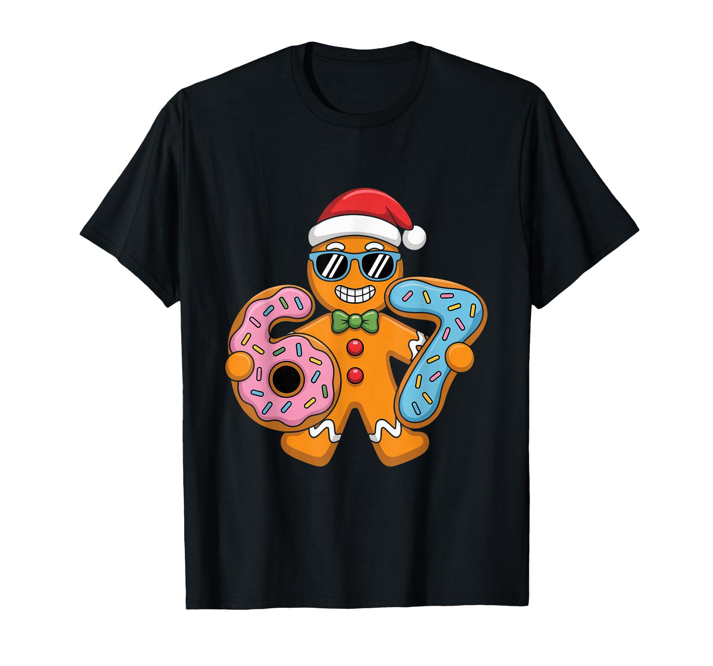 Gingerbread Six Seven 67 Christmas Meme Drip T-Shirt