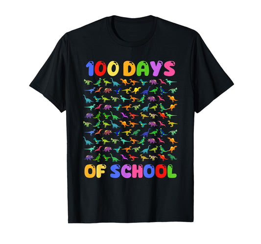 100 Days of School 100th Day Dinosaur Kids T-Shirt