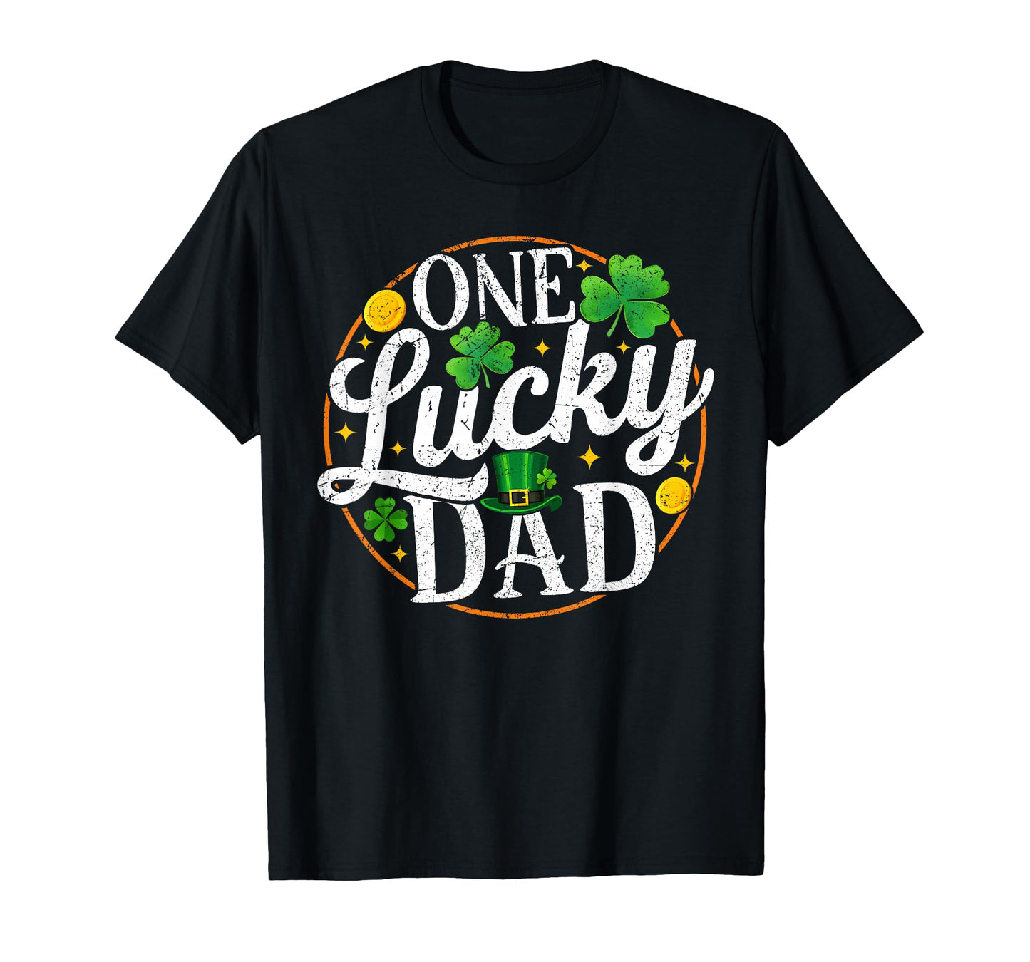 One Lucky Dad St Patricks Day Shamrock Men T-Shirt