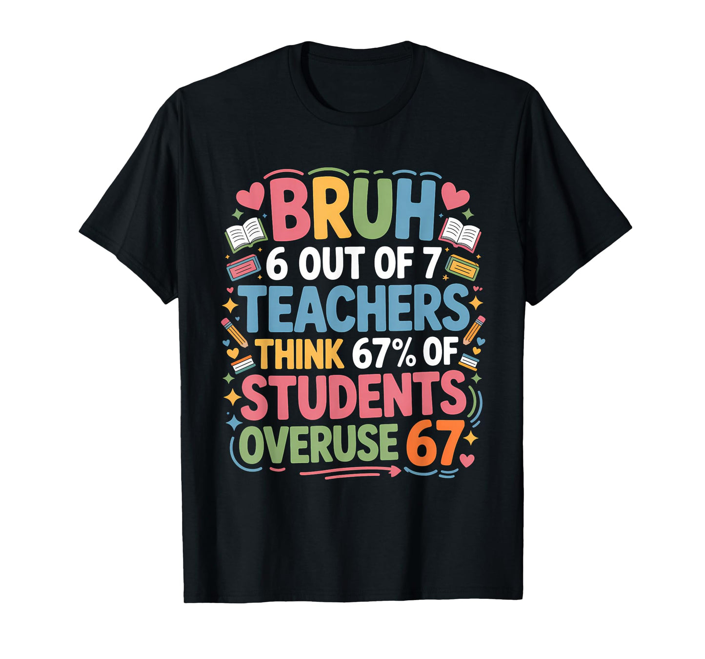 Bruh 6 Out of 7 Teachers Think 67% of Students Overuse 67 T-Shirt