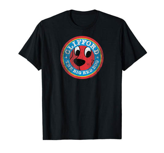 Clifford The Big Red Dog Round Distressed Logo Kids Books T-Shirt