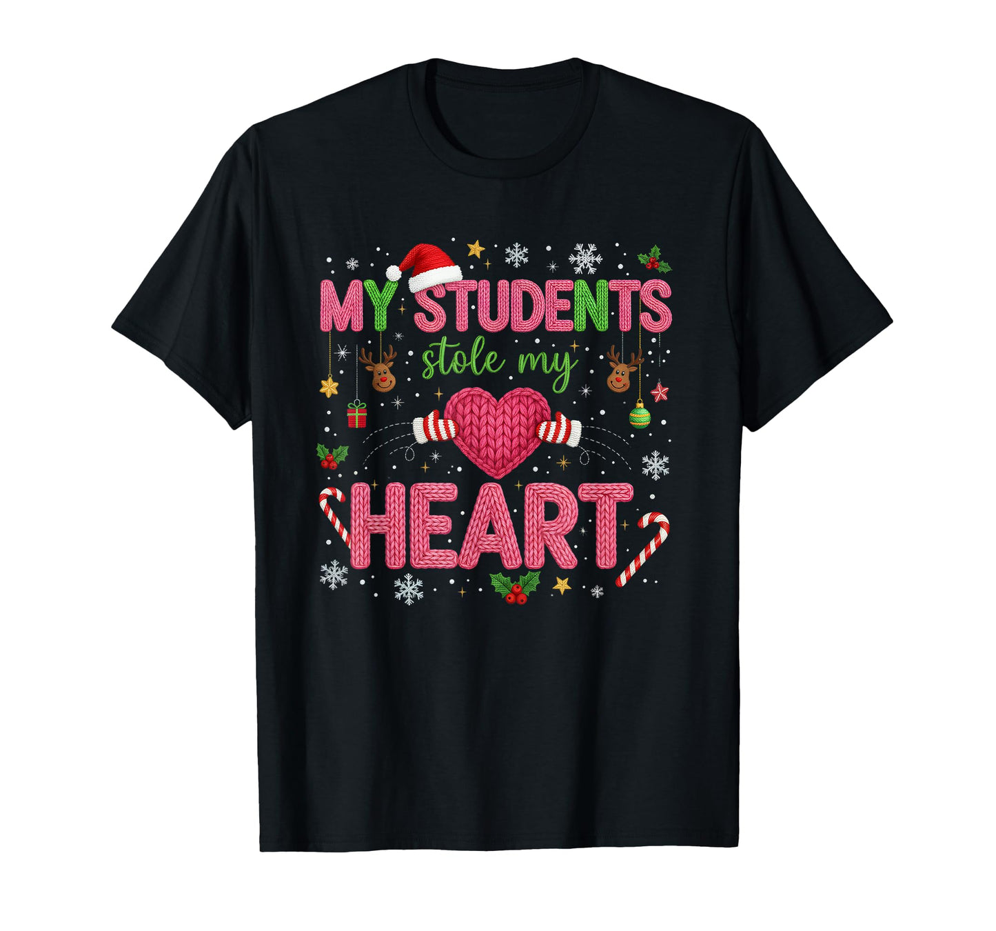 Funny Teacher Xmas My Students Stole My Heart Christmas T-Shirt