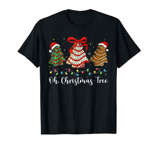 Groovy Oh Christmas Tree Cakes Debbie Becky Jen Cake Lovers T-Shirt