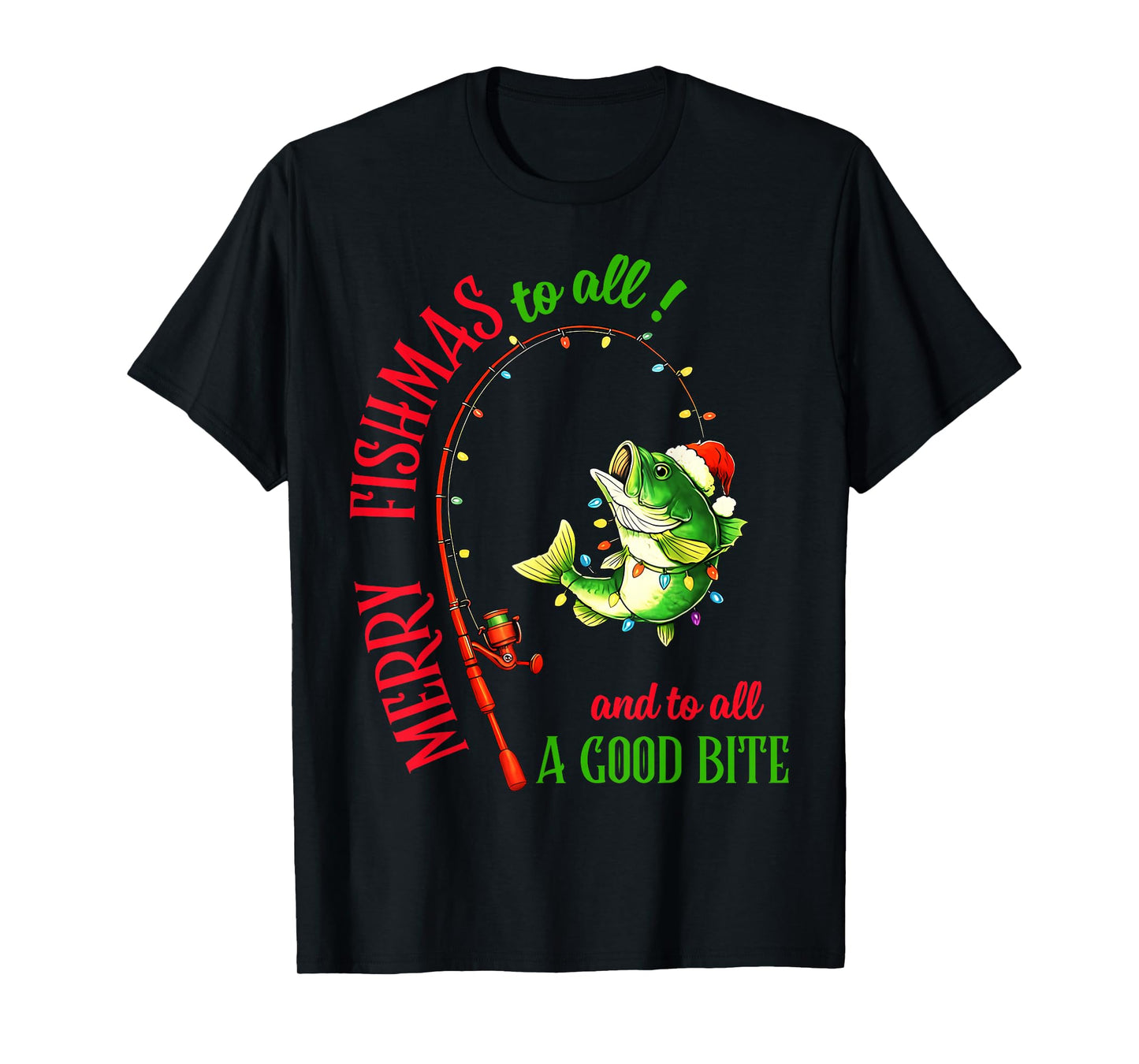Merry Fishmas to All Fishing Fisherman's Funny Christmas Men T-Shirt