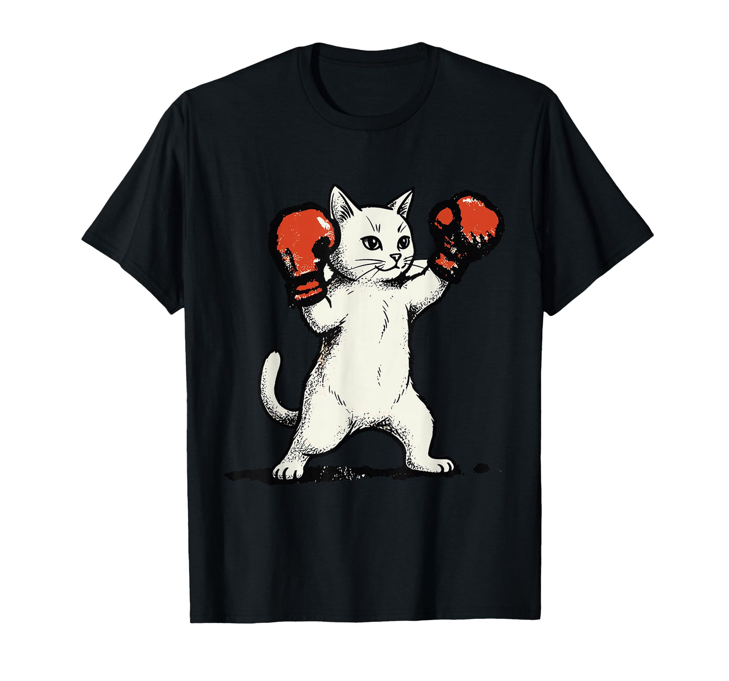 Boxing Cat Shirt Fighter Funny Animal Graphic Boxer Men T-Shirt