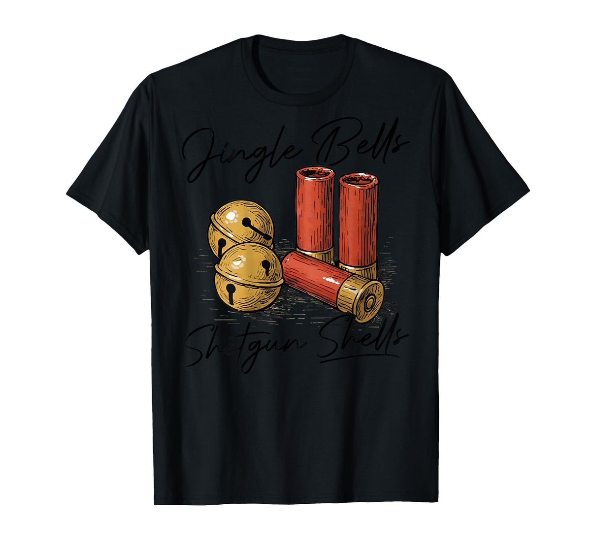 Jingle Bells Shotgun Shells (on Back) T-Shirt