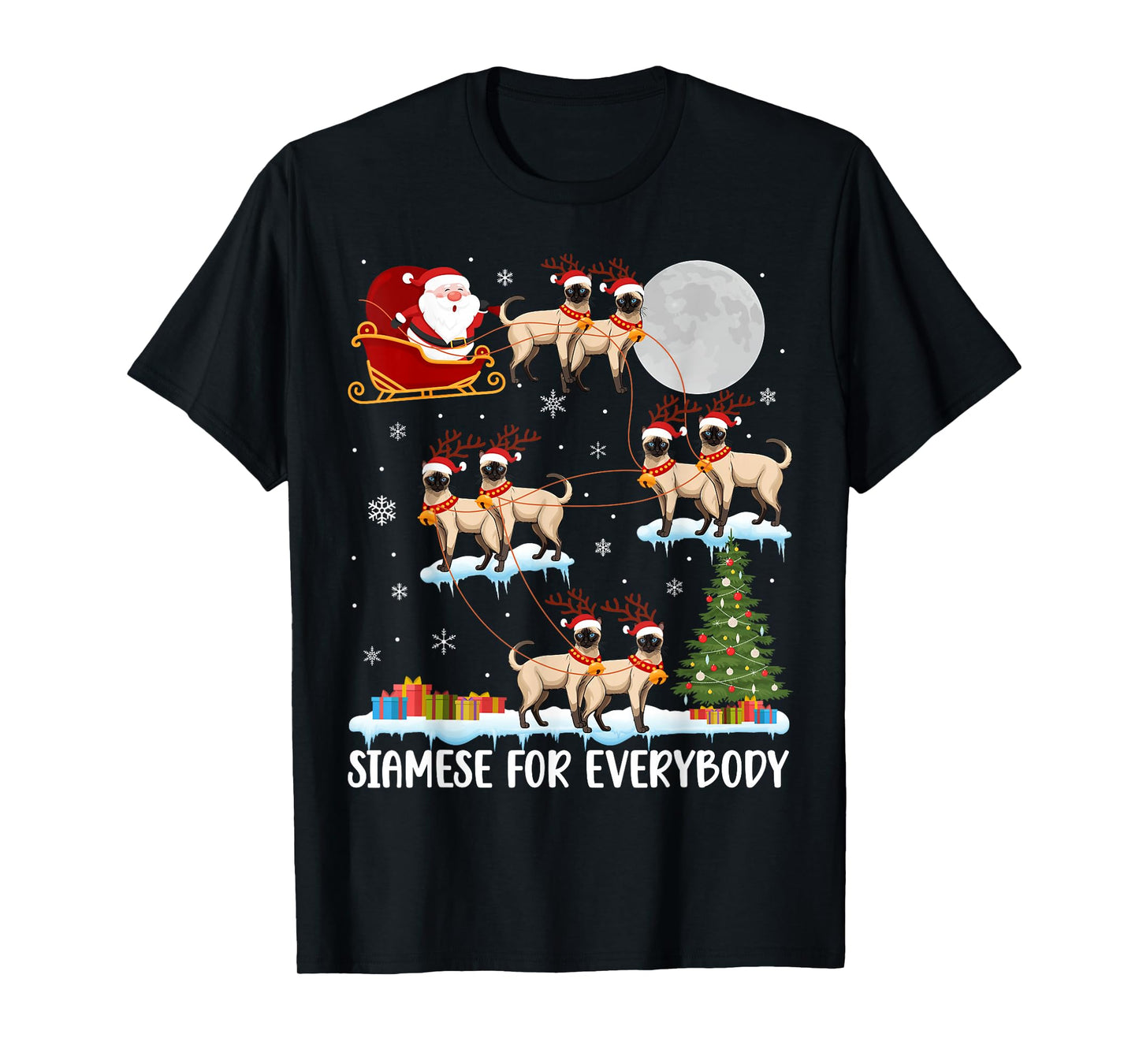 Siamese for Everybody Siamese Christmas Siamese Cat Xmas T-Shirt