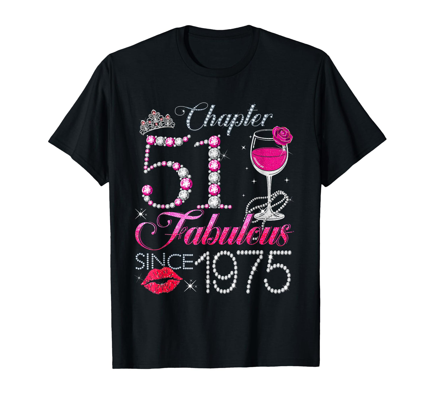 Chapter 51 Fabulous Since 1975 51st Birthday Queen Diamond T-Shirt