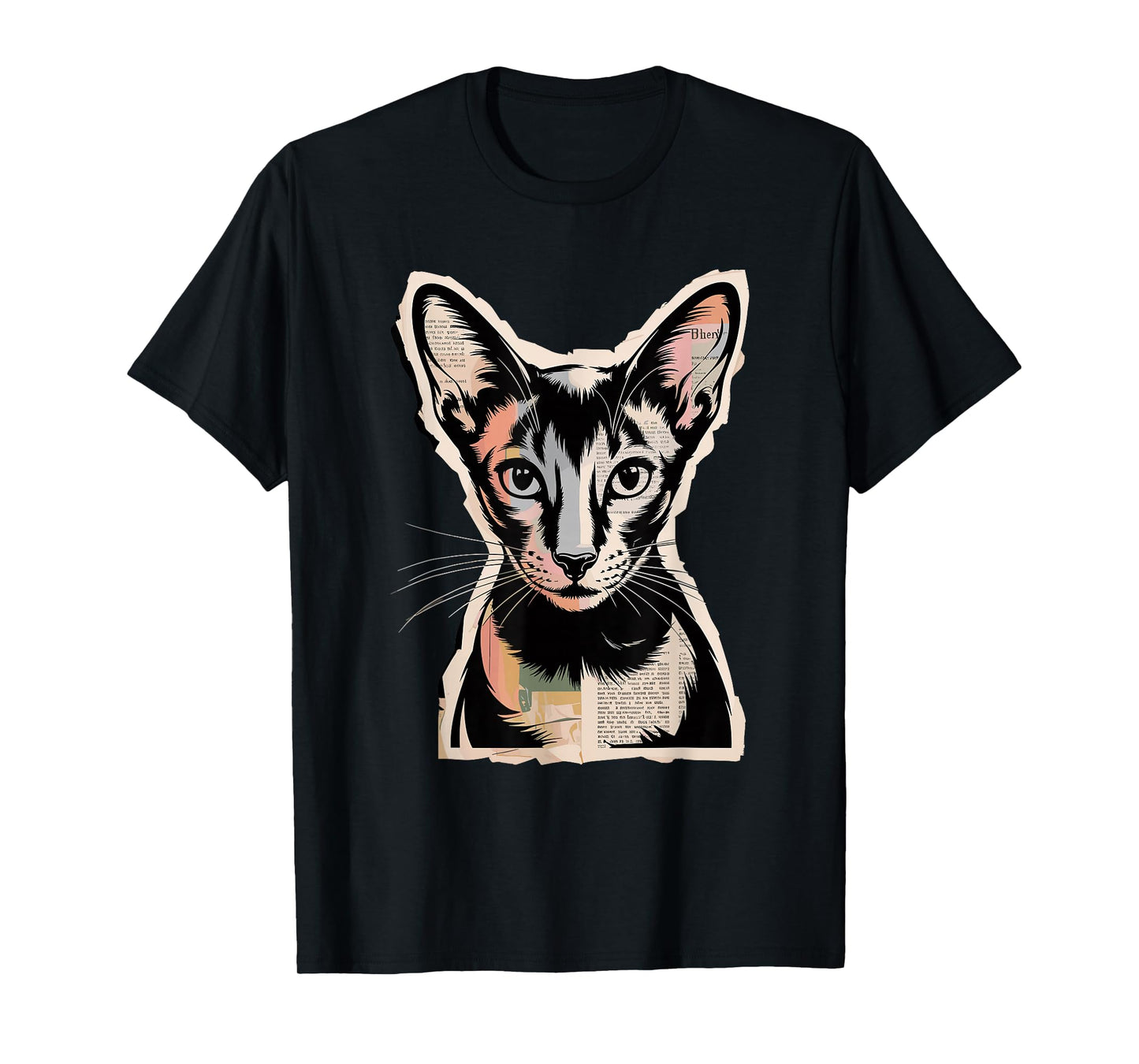 Newspaper Art Oriental Shorthair T-Shirt