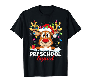 Preschool Teacher Christmas Preschool Squad Reindeer Xmas T-Shirt