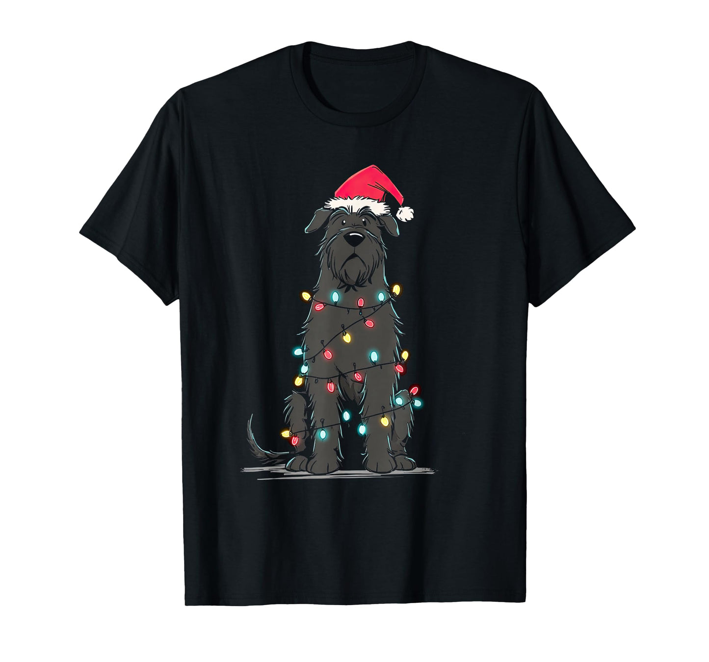 Funny Bouvier Des Flandres Christmas Graphics Dog Lights T-Shirt