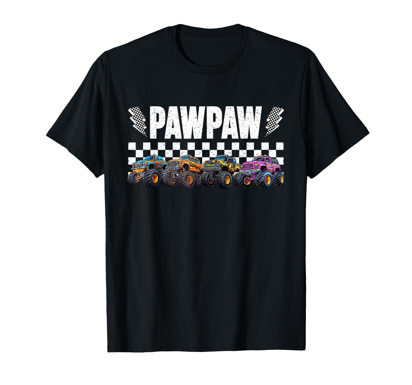 Pawpaw Retro Monster Truck Family Crew Birthday Matching T-Shirt