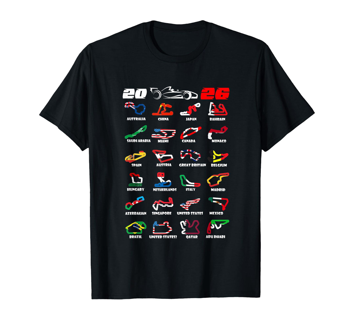 Race Car Enthusiast Motorsport Racing Fan World Flags T-Shirt