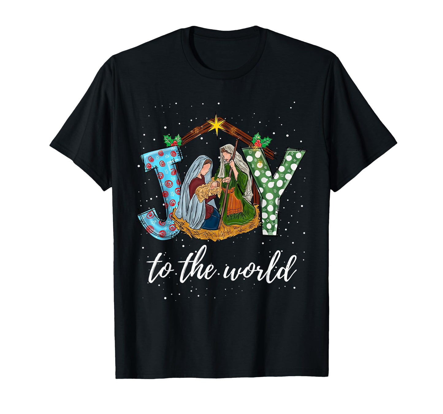 Joy to The World Baby Jesus Christmas Christian Nativity T-Shirt