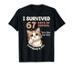 I Survived 67 Days of School Cat It's fine Six Seven Meme T-Shirt