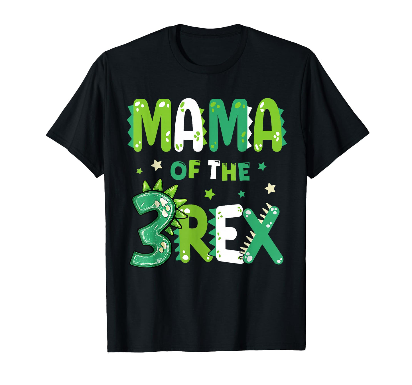 Mama of The Three Rex Birthday Dinosaur Family Matching T-Shirt