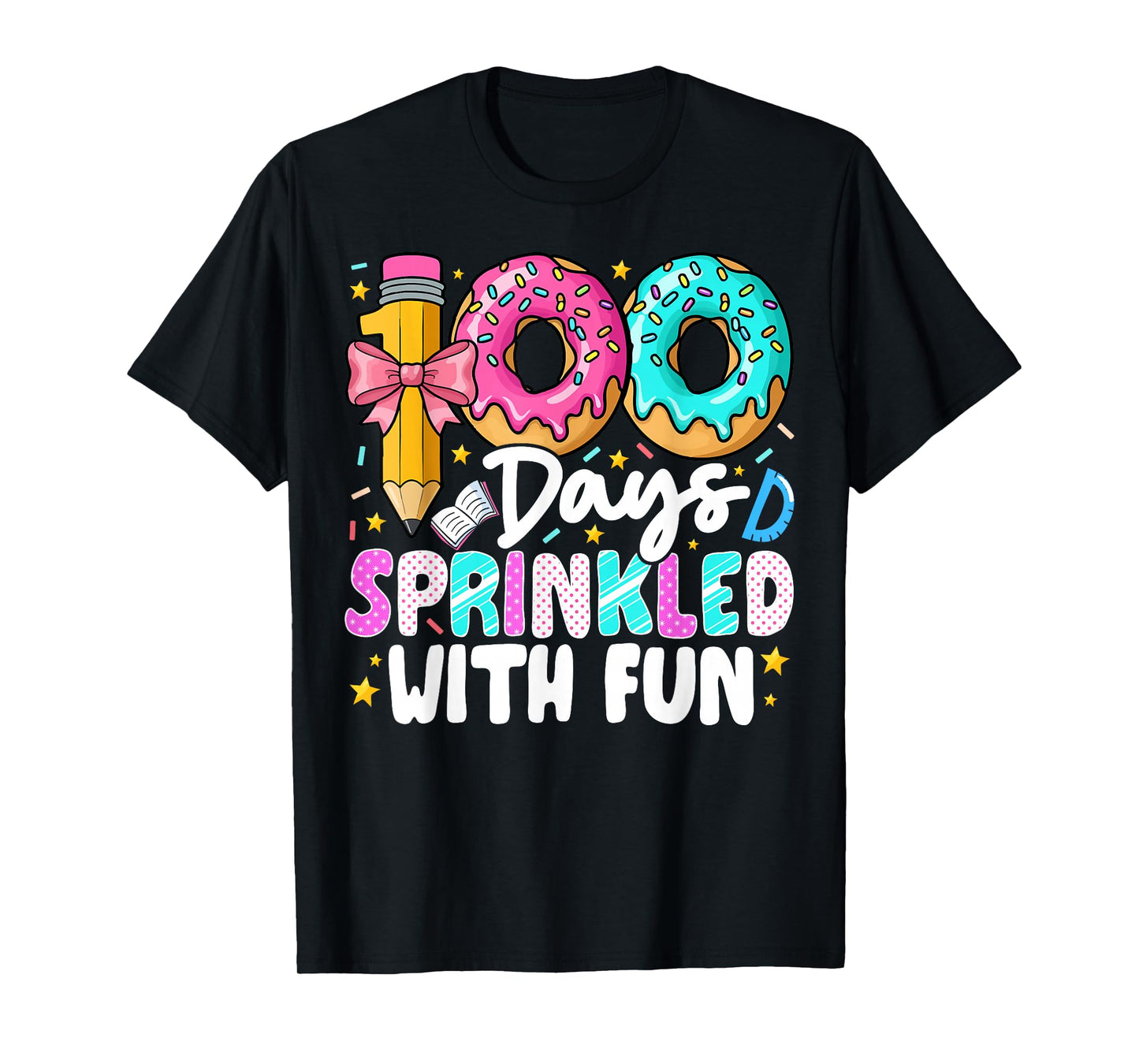 100 Days Sprinkled with Fun Donut 100th Day of School Girls T-Shirt