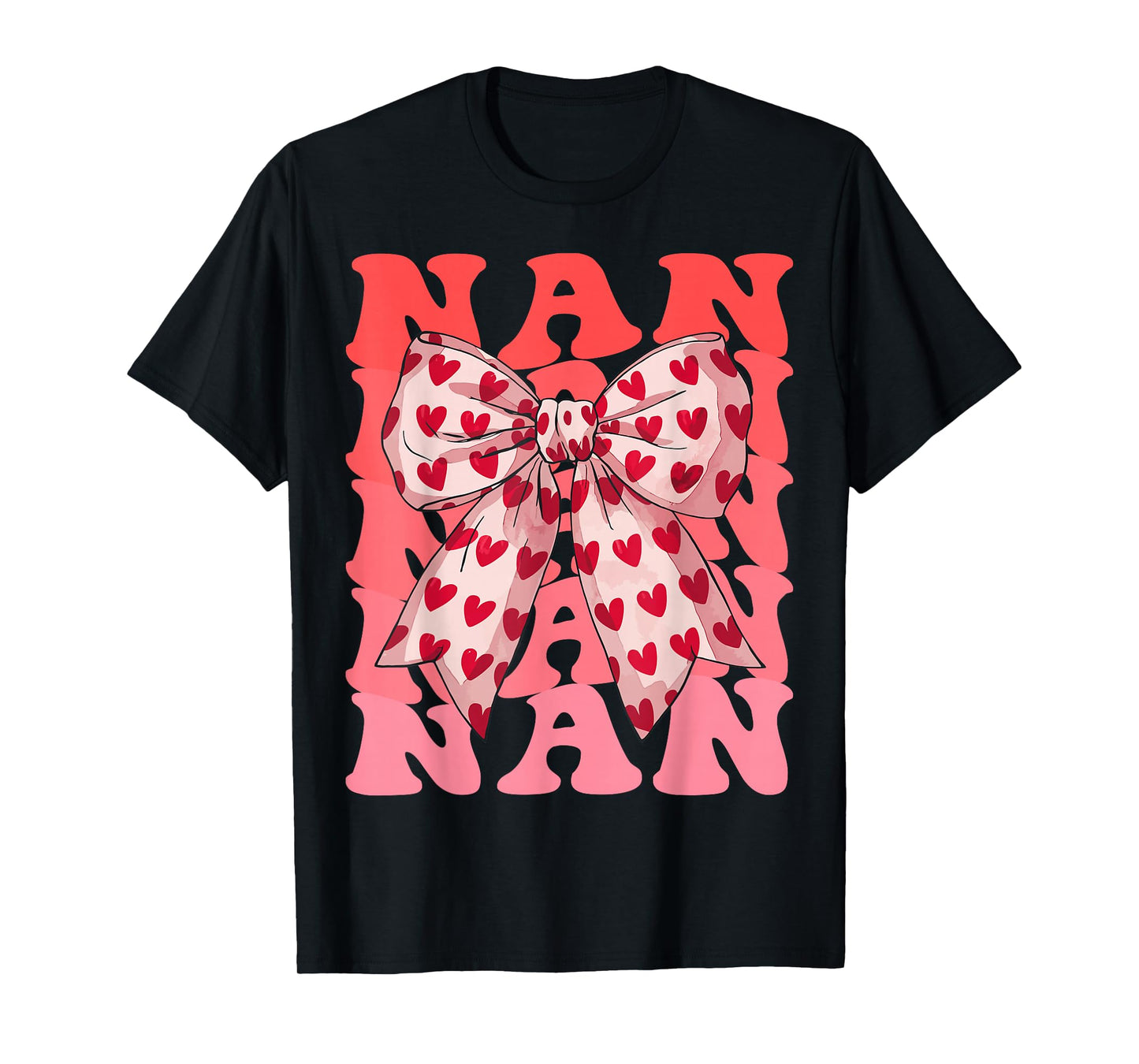 Coquette Bow NAN Name Aesthetic Women Mothers Day Design T-Shirt