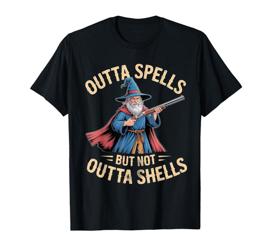 Outta Spells But Not Outta Shells Funny Fantasy T-Shirt