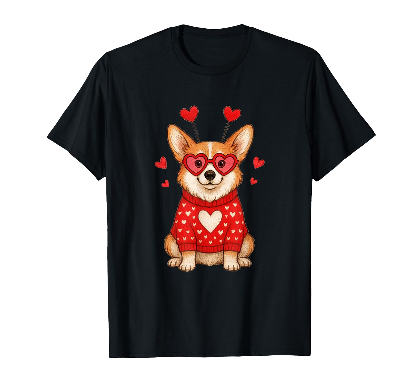 Cute Valentine Dog for Love Couples: Corgi T-Shirt