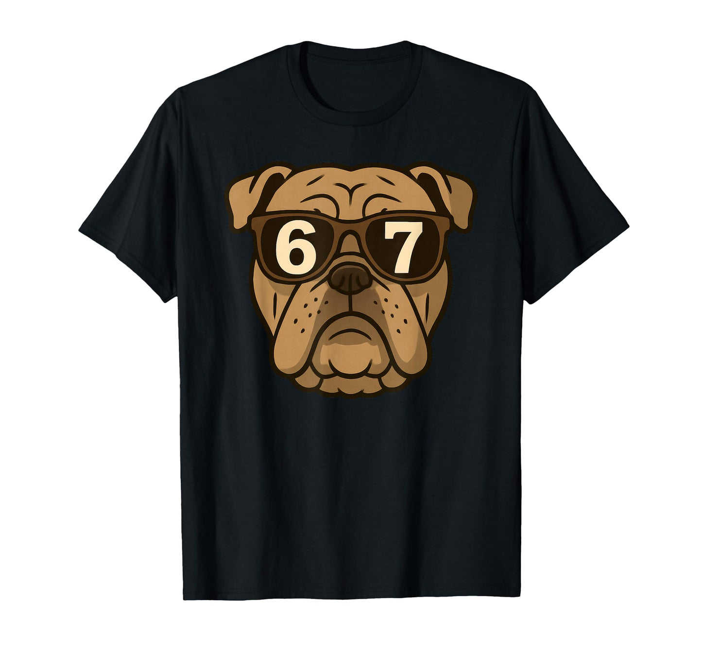 Funny English Bulldog Dog Sunglasses 67 Six Seven Meme T-Shirt