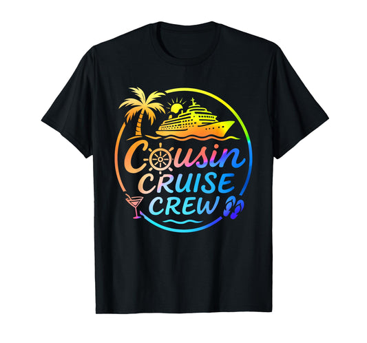Cousin Cruise Crew Tropical Summer Vacation Matching Family T-Shirt