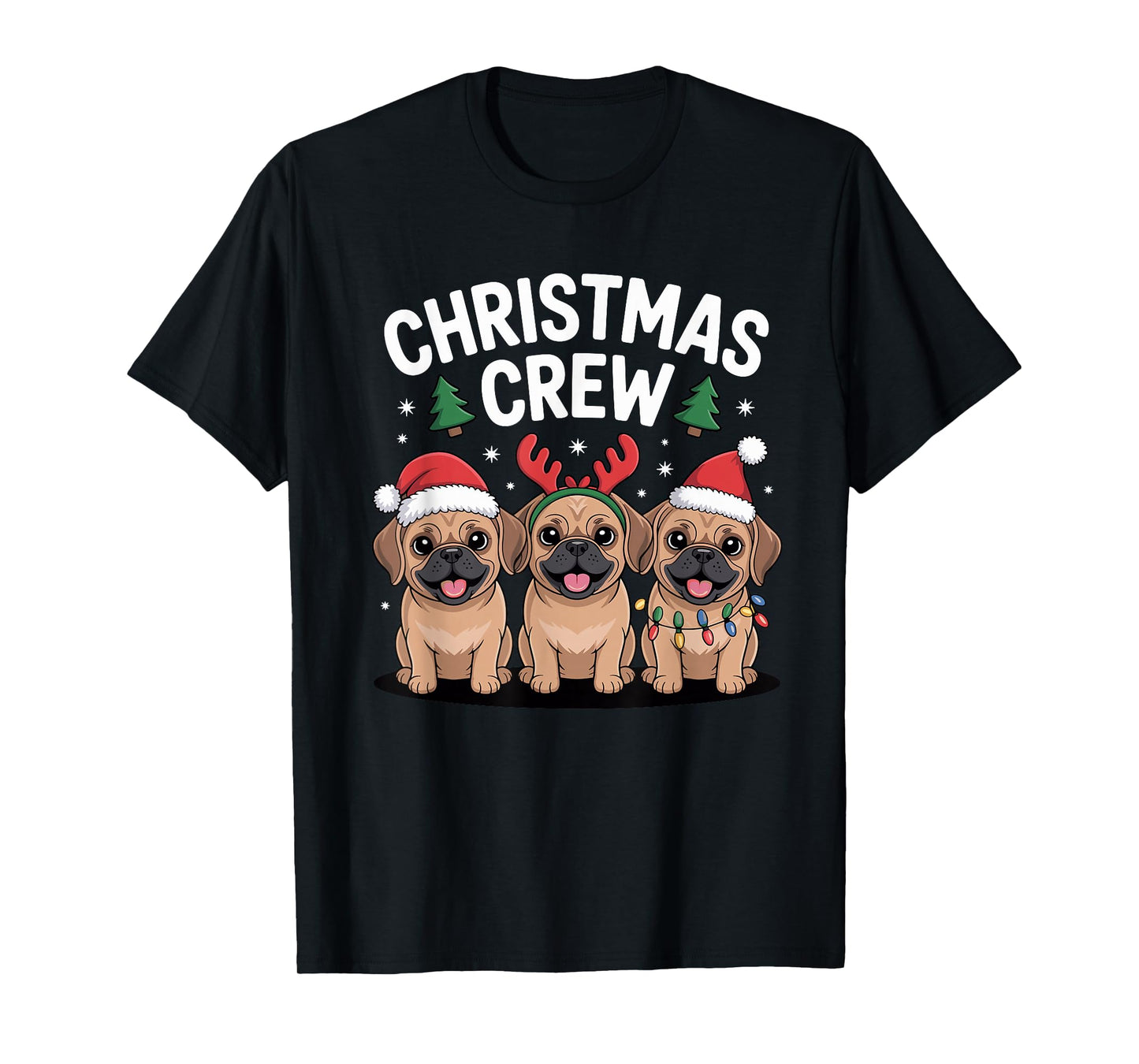 Christmas Crew Xmas Puppy Dog Breed Funny Christmas Puggle T-Shirt
