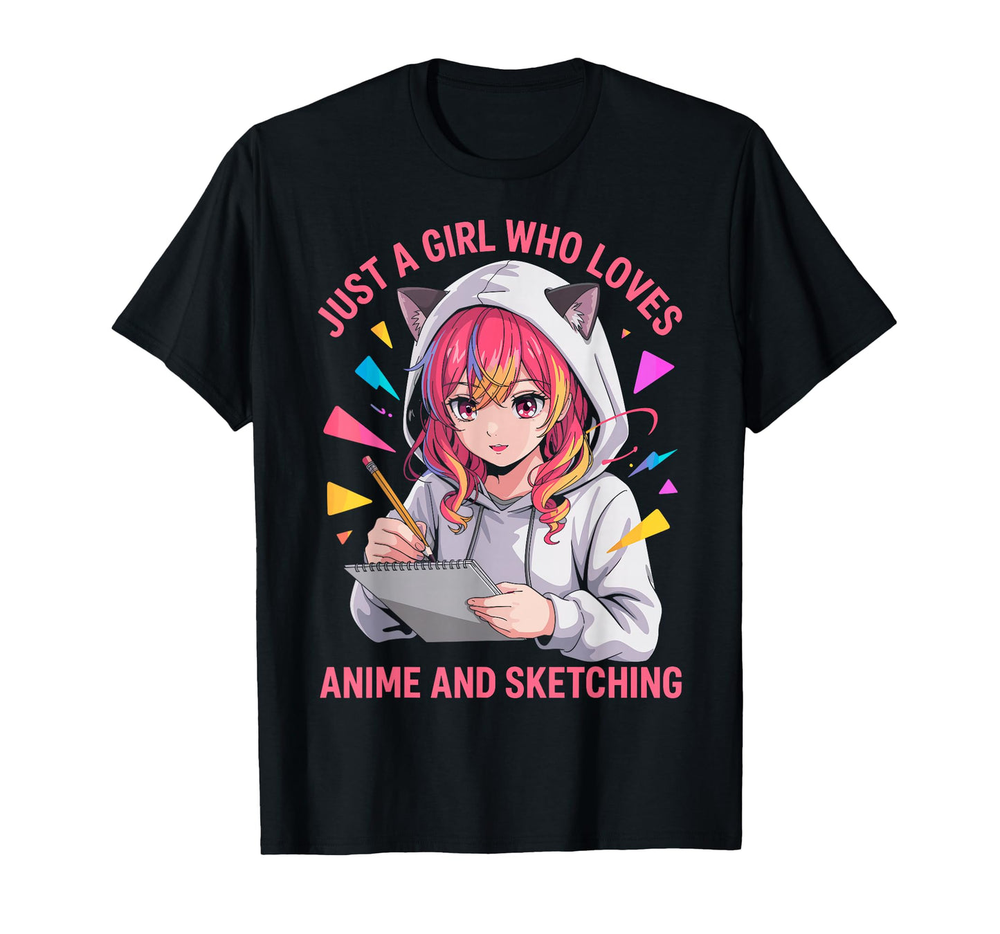 Just a Girl who Really Loves Anime & Sketching Drawing Lover T-Shirt