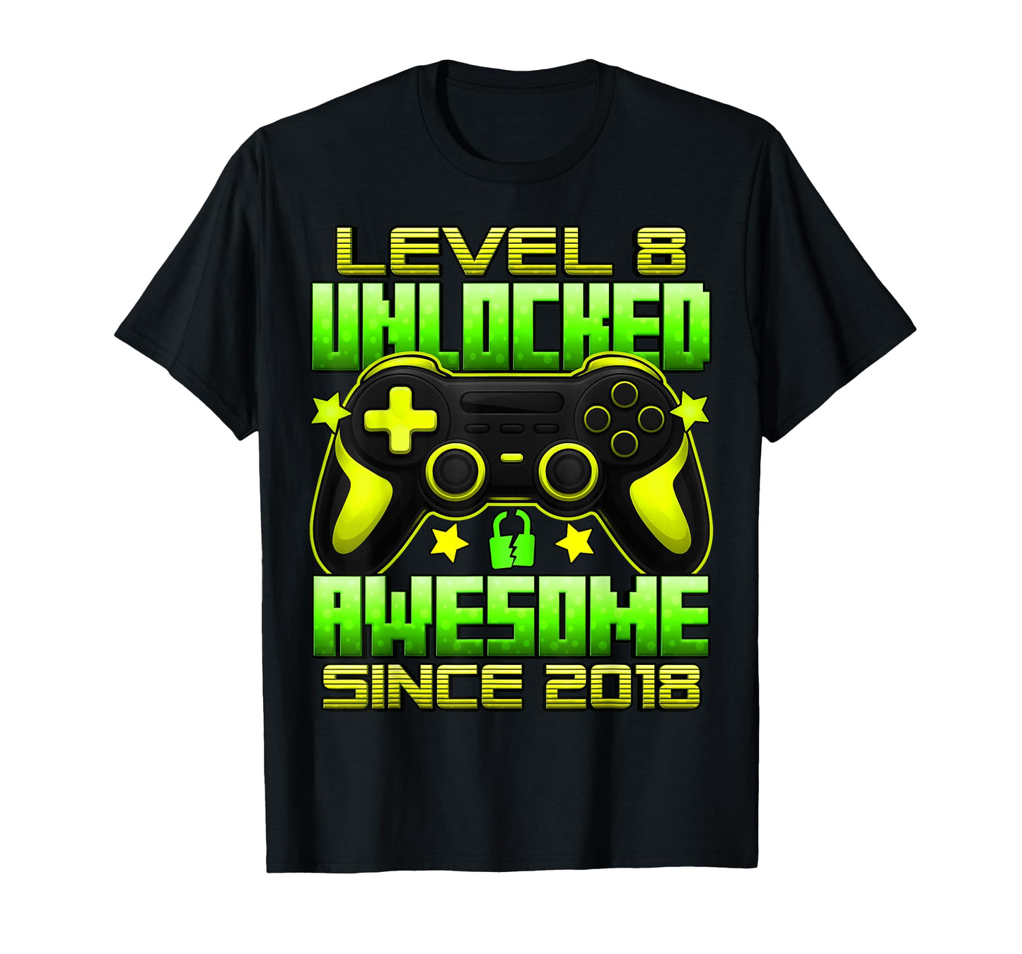 Level 8 Unlocked 8 Year Old Gifts for Boys 8th Birthday Boy T-Shirt