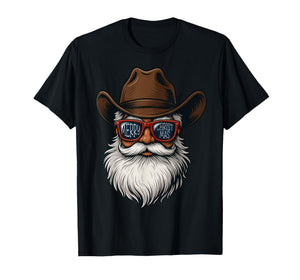 Merry Christmas Santa Cowboy Xmas Country Men Women Kid T-Shirt
