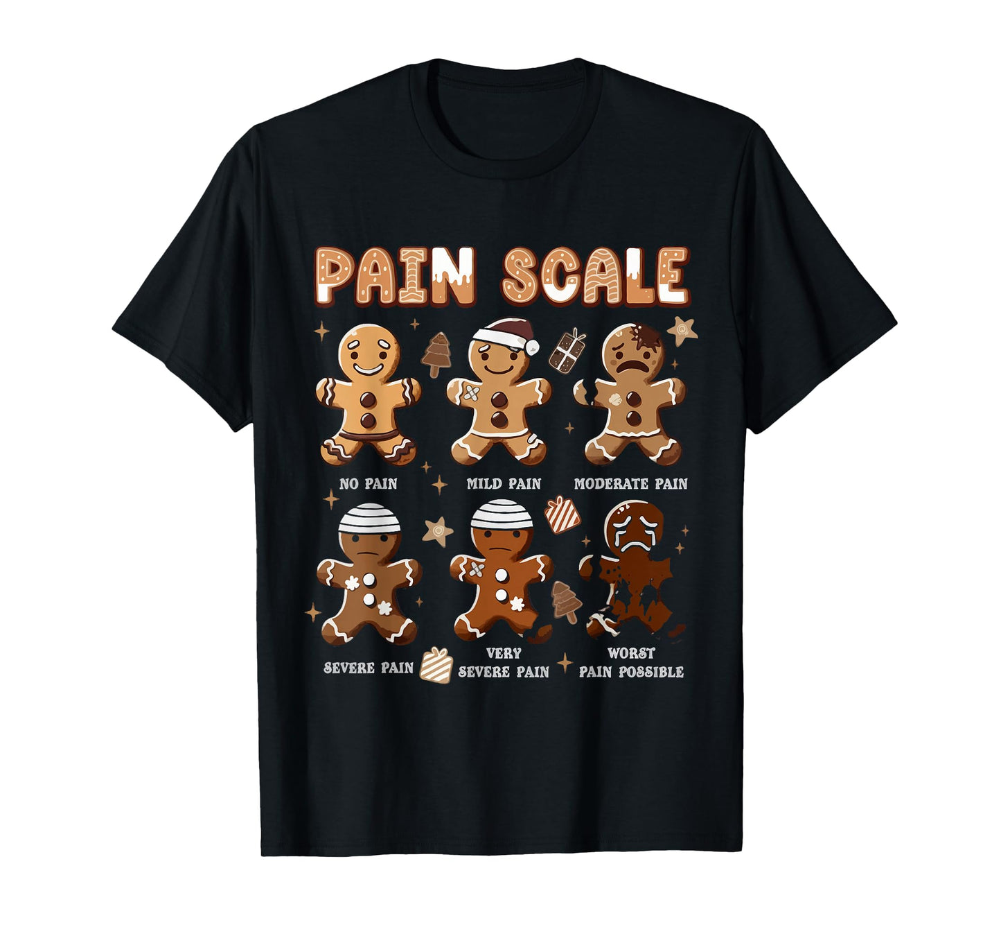 Funny Christmas Nurse Shirt Xmas Nurse Pain Scale Men Women T-Shirt