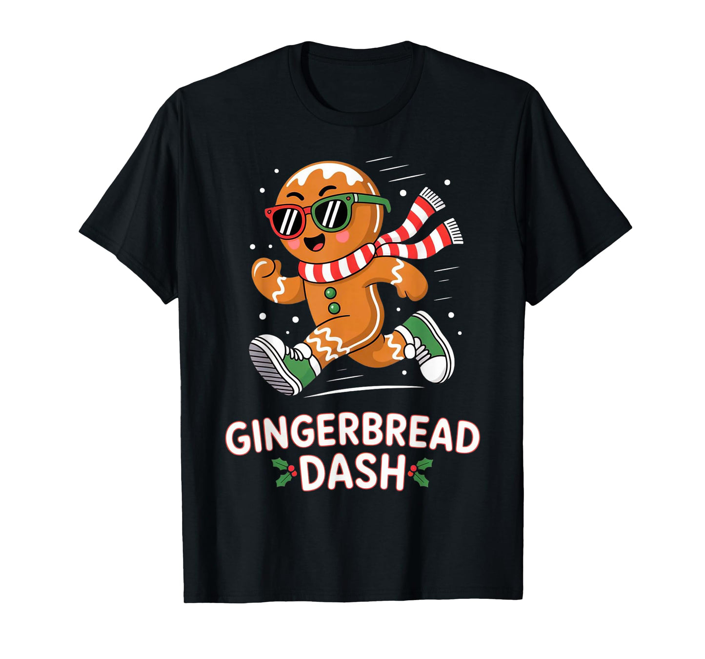 Christmas Gingerbread Dash Running Runner Xmas Marathon 5k T-Shirt