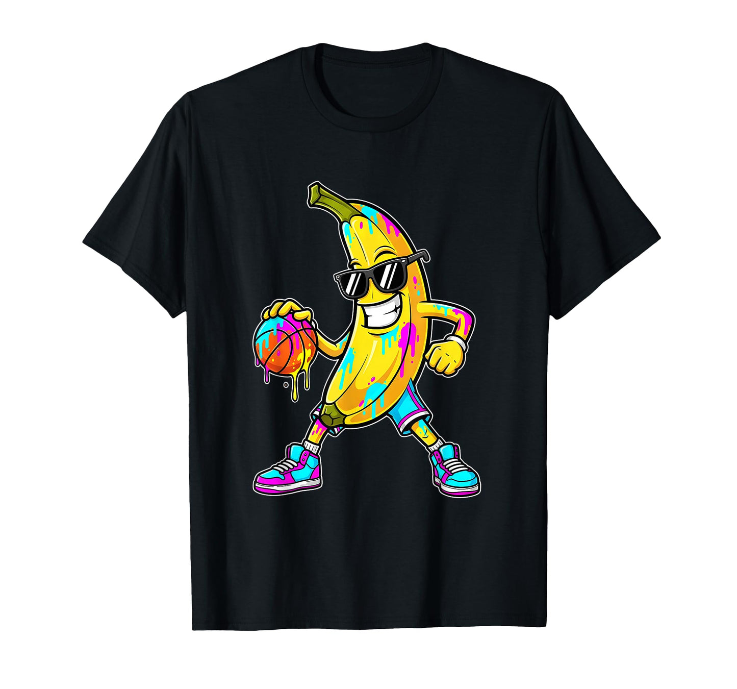 Banana Funny Basketball Drip Kids Youth Boys Girls T-Shirt
