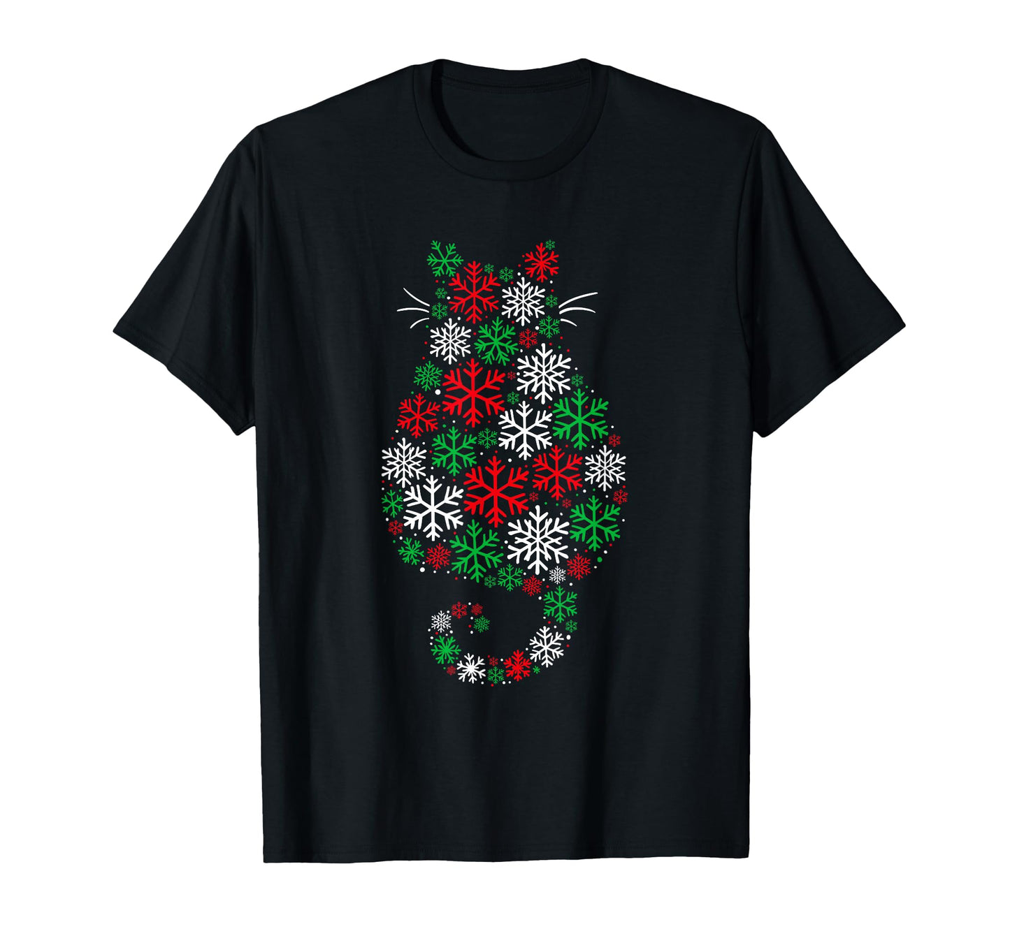 Cat Christmas Minimalist Men Women Kids Funny Cat T-Shirt