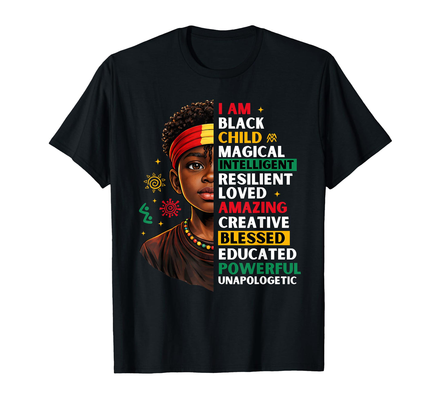 Black History Month African American Young Boys Kids Melanin T-Shirt