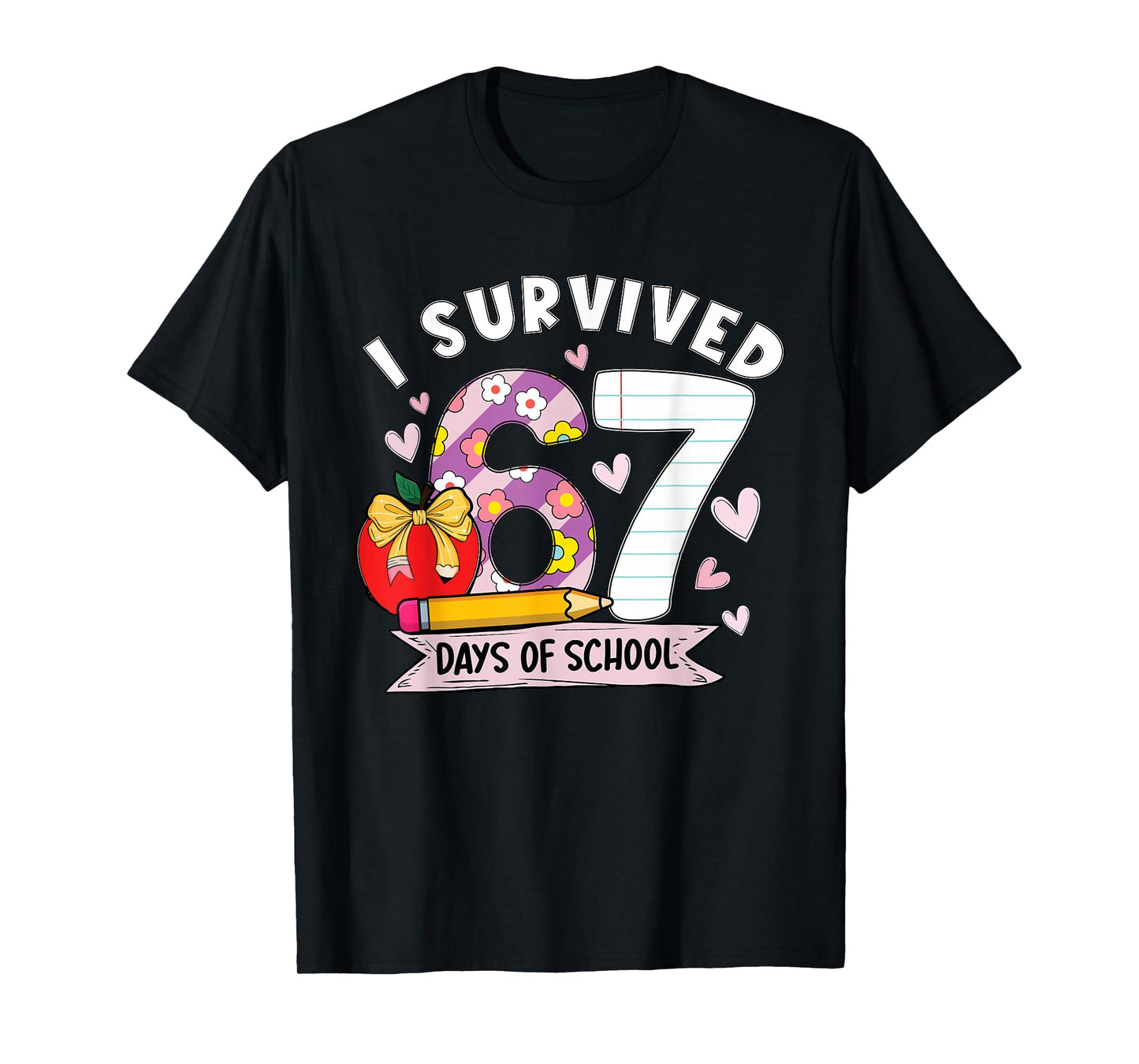 I Survived 67 Days of School Funny Leopard Student Style T-Shirt