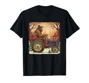 Tractor Rancher Farm Dad Distressed Funny Farmer Christmas T-Shirt