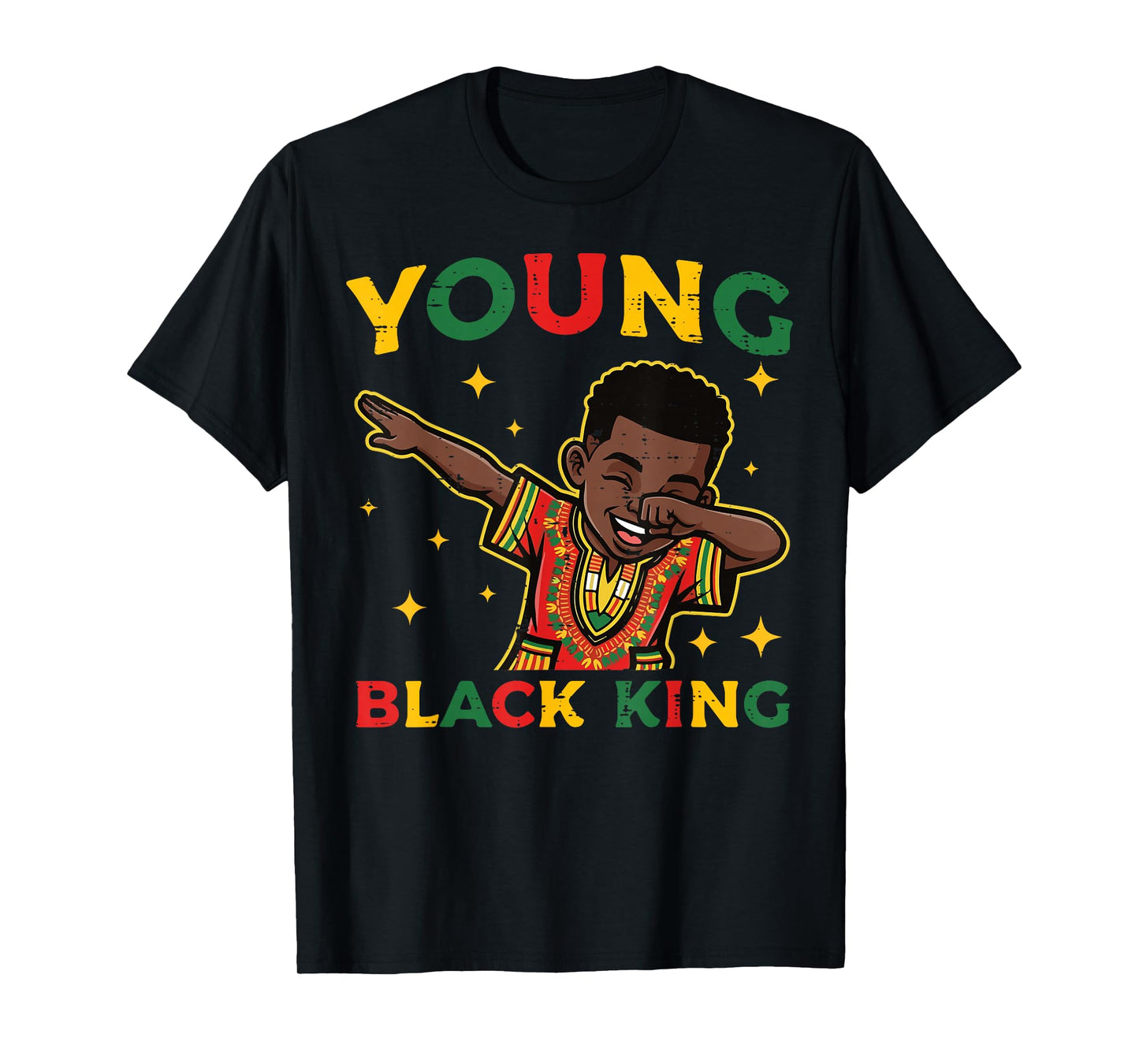 Black History Young King Dab African American Boys Kids T-Shirt