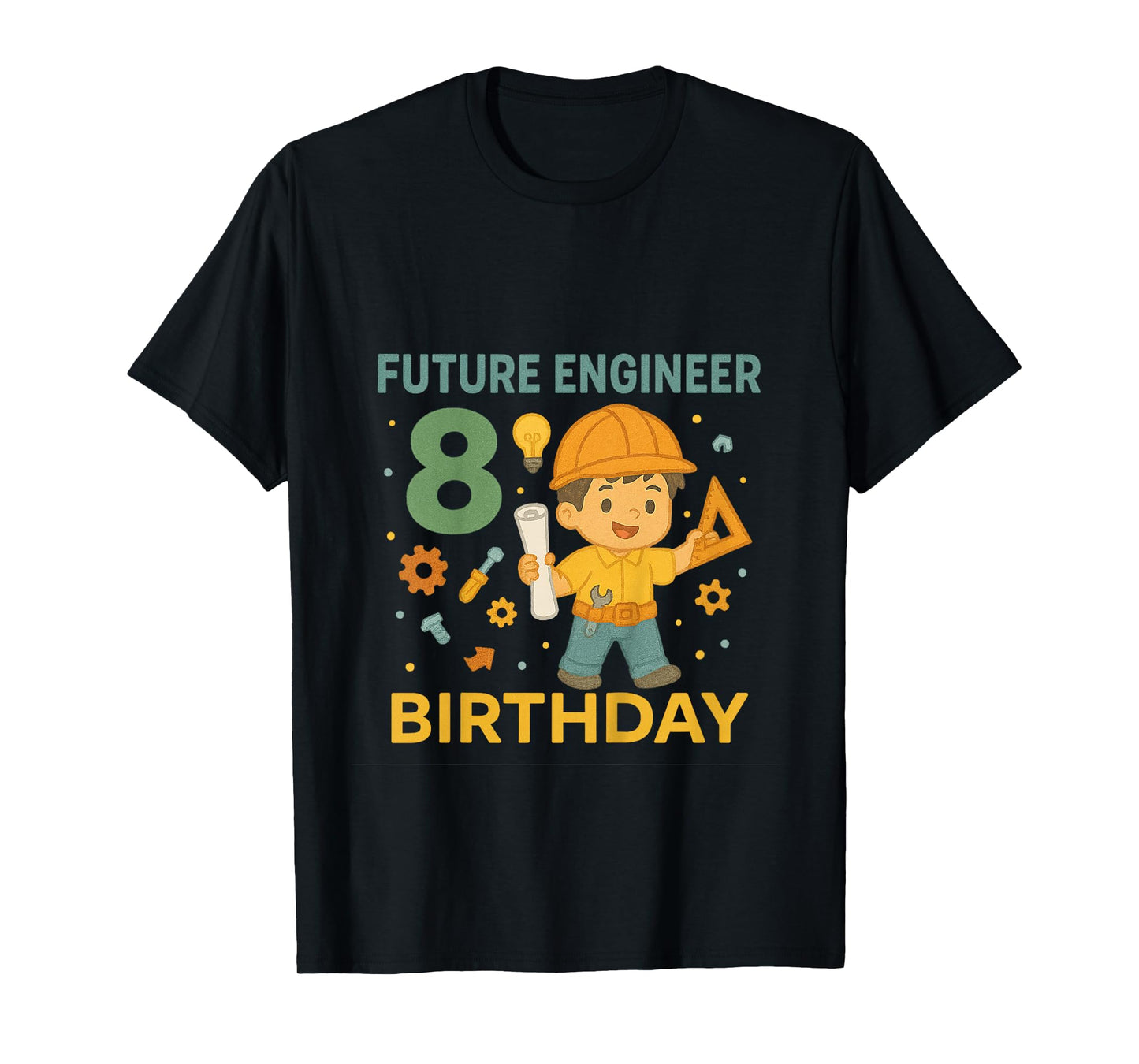 Kids Future Engineer 8 Birthday T-Shirt