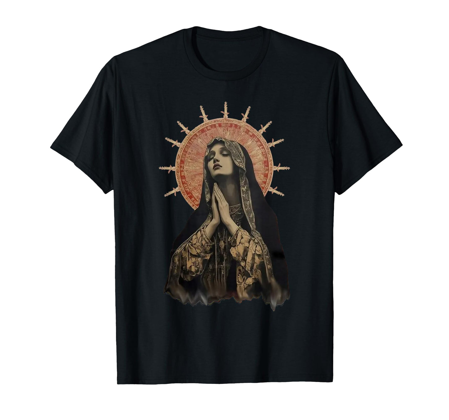 Stained Glass Madonna Prayer Faith T-Shirt