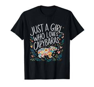 Cute Just A Girl Who Loves Capybaras Men Women Girls T-Shirt