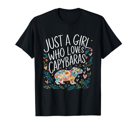 Cute Just A Girl Who Loves Capybaras Men Women Girls T-Shirt