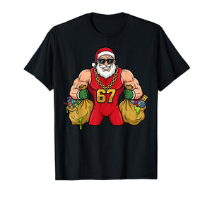 Buff Santa 67 Drip Funny Christmas Meme T-Shirt