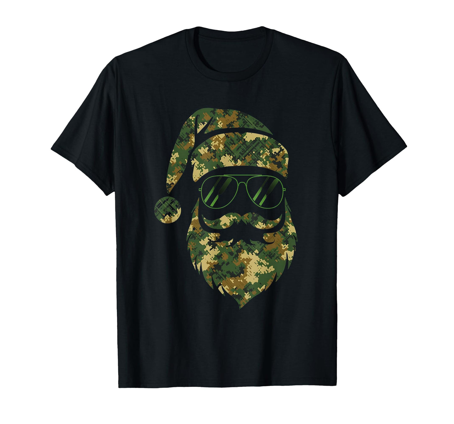 Vintage Santa Face Camouflage Christmas Xmas Camo Men Boys T-Shirt