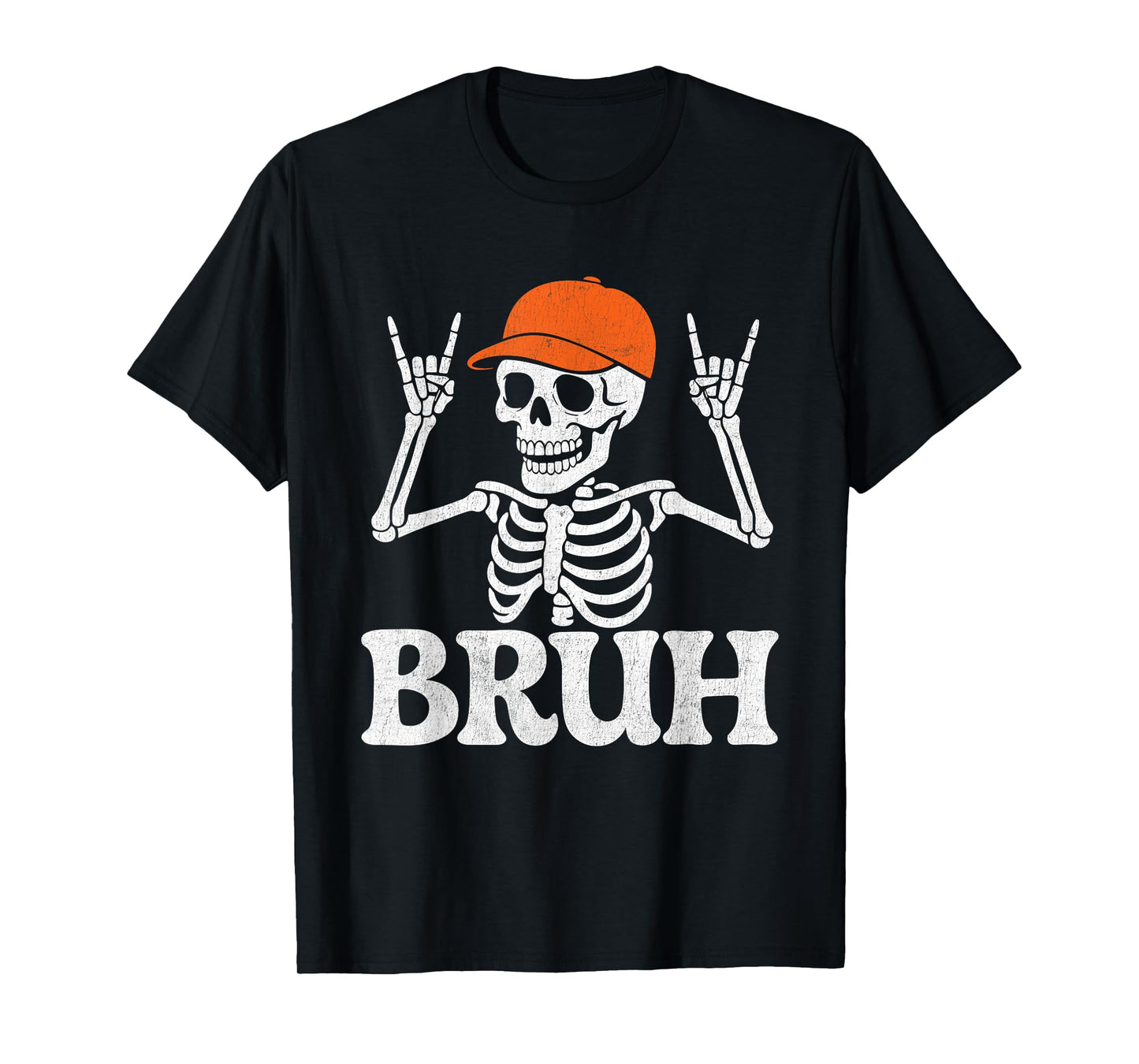 Cool Bruh Skeleton Rock On Halloween Men Boys Kids T-Shirt